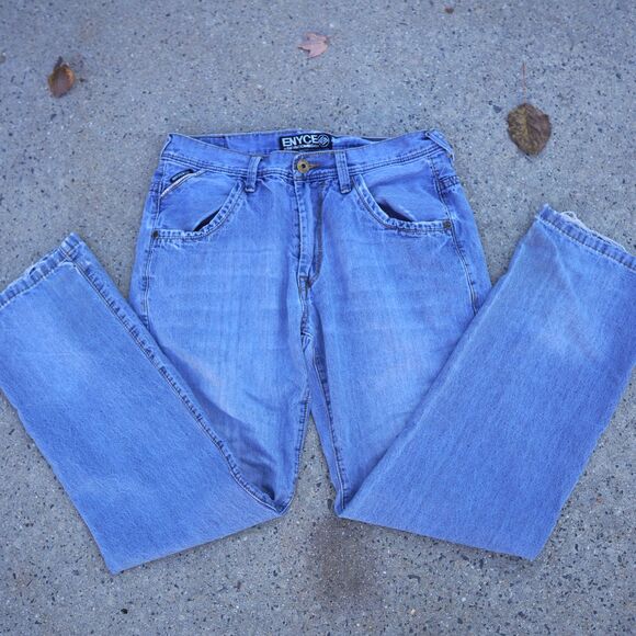 Vintage Enyce Jeans W34 Straight Leg Y2K Streetwear 100% Cotton Embroidered